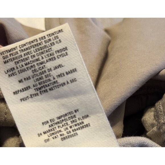 MEDIUM  HEI HEI Anthropologie Wide Leg Linen Pants Foldover Band Khaki Gray - Picture 5 of 8